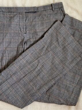 LOFT Glen Plaid Dress Pants in Gray and Black